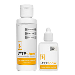 LyteShow bottle pour demonstrates quick hydration with minerals.