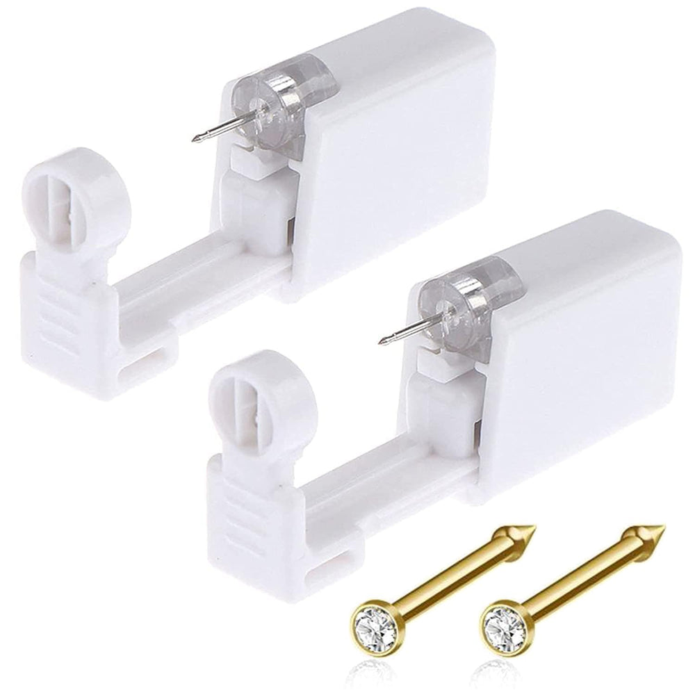 Lyuxzad nose piercing gun kit with gold finish in packaging for beginner use
