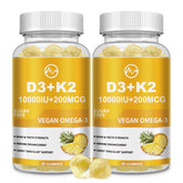 M inch Vitamin D3 K2 Gummies bottle for daily bone and immune wellness