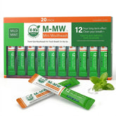 M-MW travel size mouthwash packets shown in compact packaging for easy carry-on freshness.