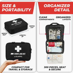 M2 BASICS Premium first aid kit in car for on-the-go readiness
