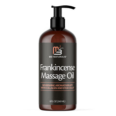 M3 Naturals Frankincense massage oil bottle for smooth application.