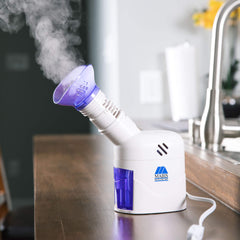 MABIS facial steamer with soft mask attached for comfortable steaming