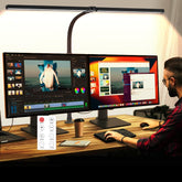 MACASA LED desk lamp with anti-glare cover for glare-free viewing during long tasks
