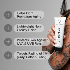 Mad Rabbit Defend bottle with easy application for daily skin and tattoo care.