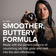 Mad Rabbit balm applying on skin demonstrates quick glide and hydration