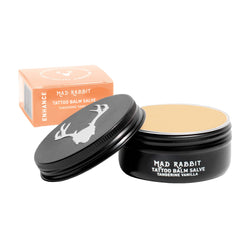Mad Rabbit balm jar front showing citrus vanilla scent for tattoo aftercare