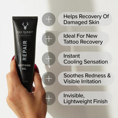 Application on arm showing smooth gel layer from Mad Rabbit aftercare
