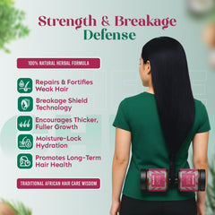 Applying Chebe grease to scalp for easy massage and distribution
