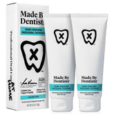 Made by Dentists enamel rebuilding toothpaste tube with logo illustrating enamel care