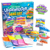 Made By Me underwater sand art seashell bottle with colorful layered sands for creativity