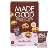 Made Good Soft Baked Chocolate Chip Mini Cookies pack front, gluten-free and kid-friendly.