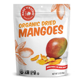Made In Nature dried mangoes slices on board highlight sun-kissed flavor for a quick snack.