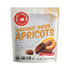 Made In Nature organic dried apricots in resealable bag for easy snacking