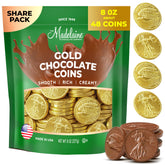 Madelaine Gold Coins wrapped in bright foil for Easter sharing.