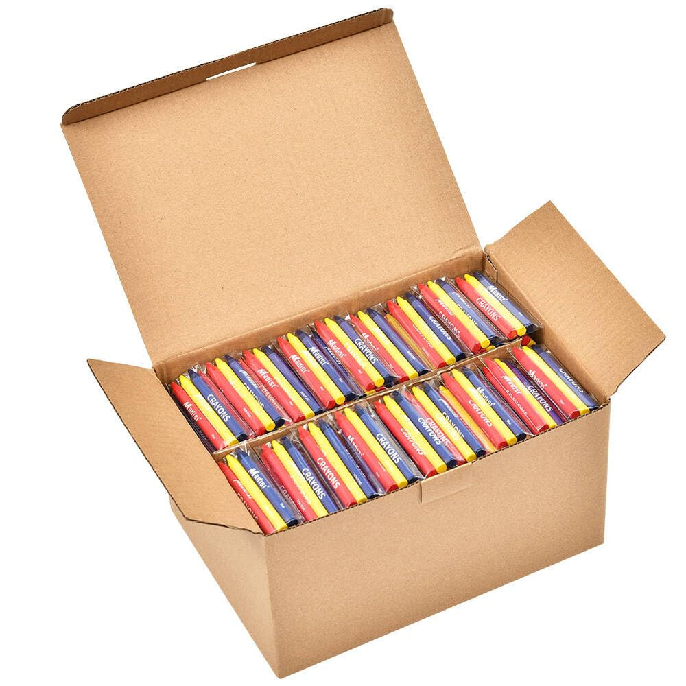 Madisi Crayons Bulk Pack Box: durable case keeps classroom supplies organized.