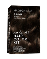 Madison Reed Radiant Color Kit bottle being poured for at-home color application.