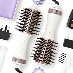 Madremía travel dual voltage hair dryer brush enables worldwide styling on the go