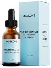 MAELOVE Hydrator serum bottle closeup emphasizing hydration focus
