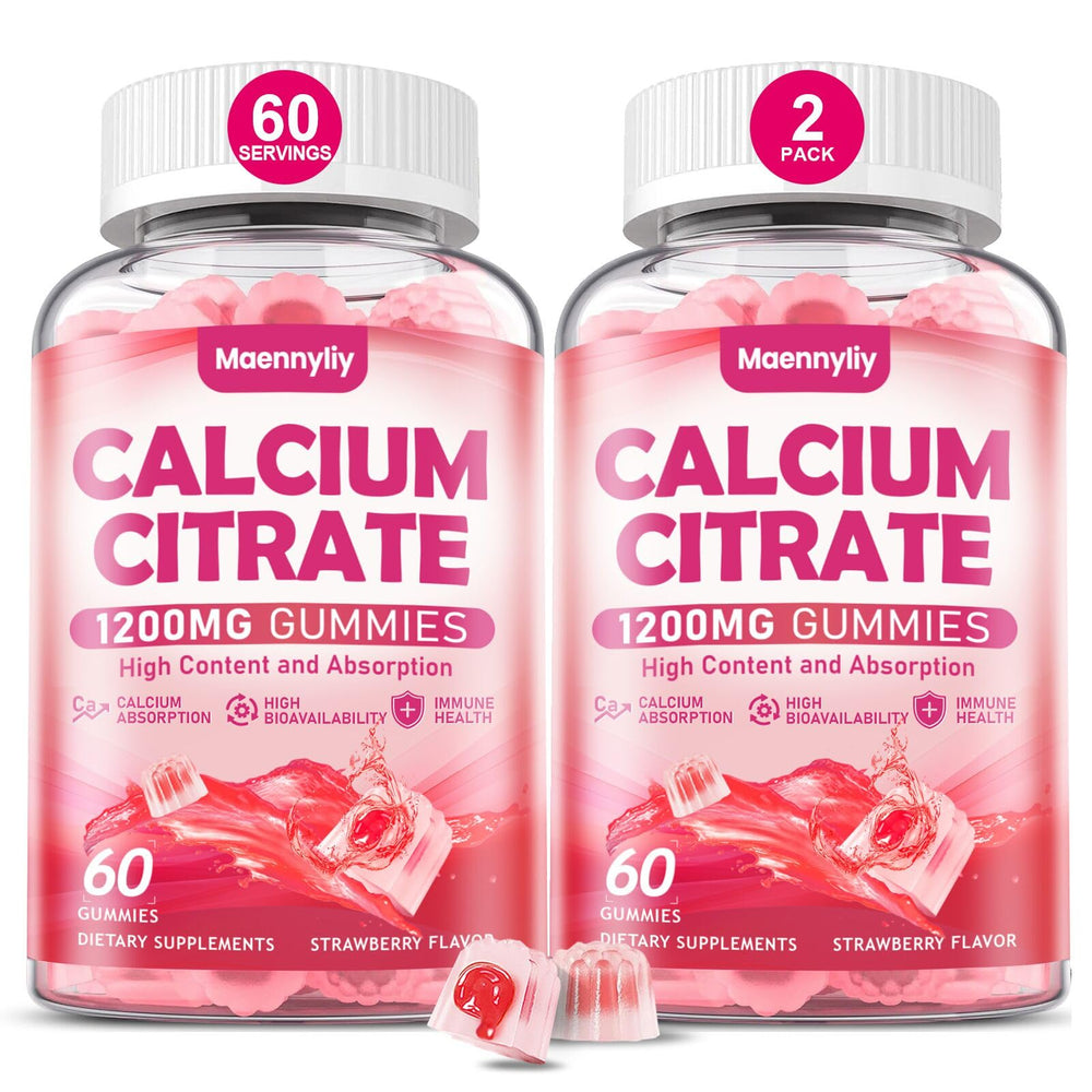 Maennyliy Calcium Citrate Gummies bottle showcases high-absorption formula for adults.