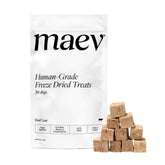 Maev human-grade freeze-dried beef liver treats image shows a high-protein training reward