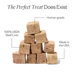 Maev made-in-USA beef liver snacks emphasizing quality and local sourcing