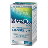 Mag-Ox 400 bottle front with easy-to-swallow magnesium tablets for daily support.