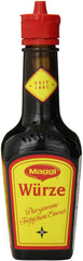 Maggi Liquid Seasoning bottle closeup for rich, versatile flavor enhancement.