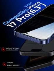 Magic John privacy glass for iPhone 17 Pro 6.3-inch precise touch