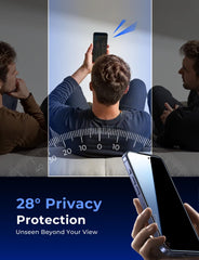 Magic John 28° privacy glass protects your screen in public spaces