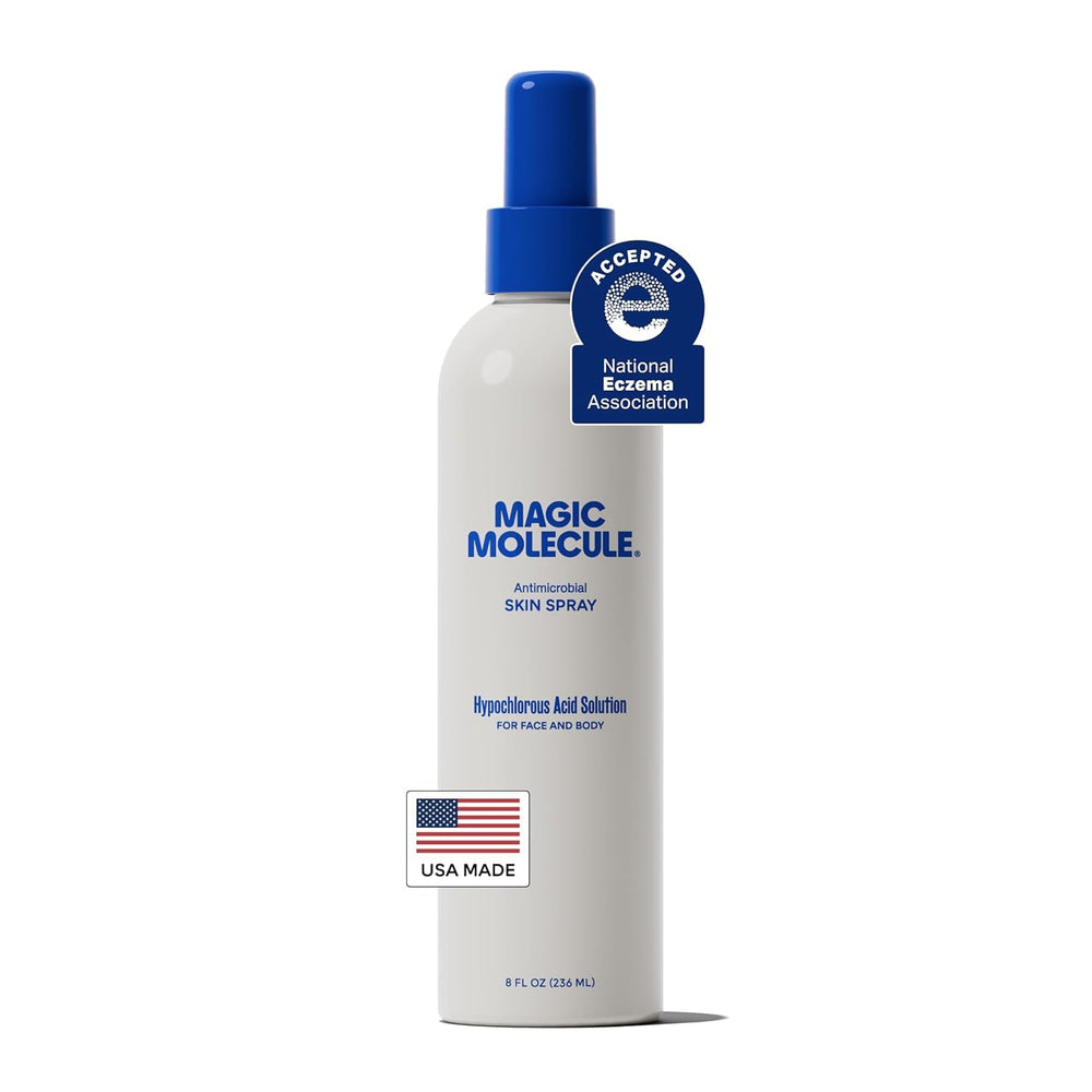 Magic Molecule Hypochlorous Acid Spray bottle close-up for gentle daily cleansing.