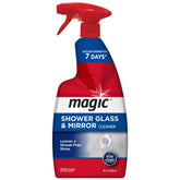 Magic Shower Glass Cleaner bottle shown for easy, streak-free glass results.