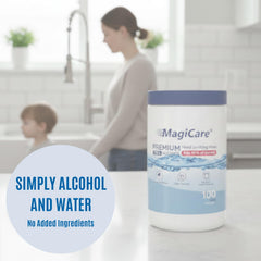 Large 45g moisture-rich wipe with spunlaced material