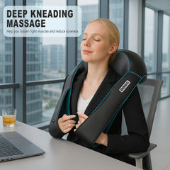 MagicMakers Shiatsu Neck Massager heat function in action provides comforting warmth.