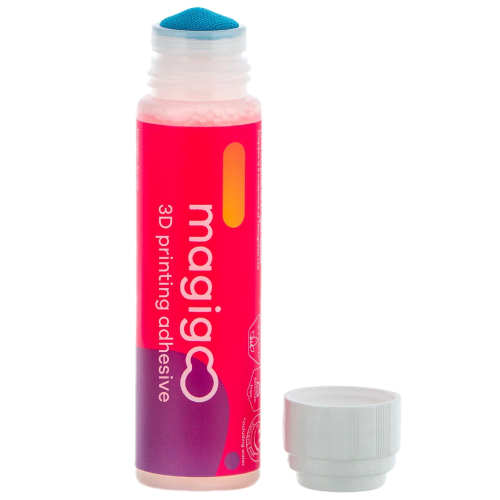 Magigoo MO2016 on glass bed improves first-layer adhesion for reliable prints.