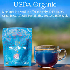 Magiktea Palo Azul zero-caffeine brew ideal for evening relaxation