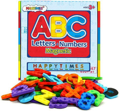 MAGTiMES colorful magnets for letters and numbers boost recognition during play