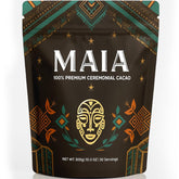 MAÏA ceremonial cacao powder pack for mood balance rituals.