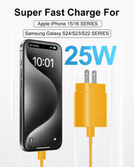 MAILESI USB-C cable 10ft extends reach for comfortable bedside or desk charging.
