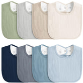 MairMore 8-pack baby bibs in a colorful set for stylish mealtimes and drool protection