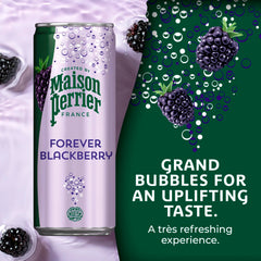Maison Perrier Forever Blackberry label close-up highlights natural flavor.