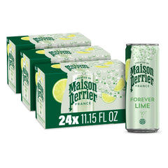 Maison Perrier Forever Lime can front view with bold bubbles for a refreshing lime experience.