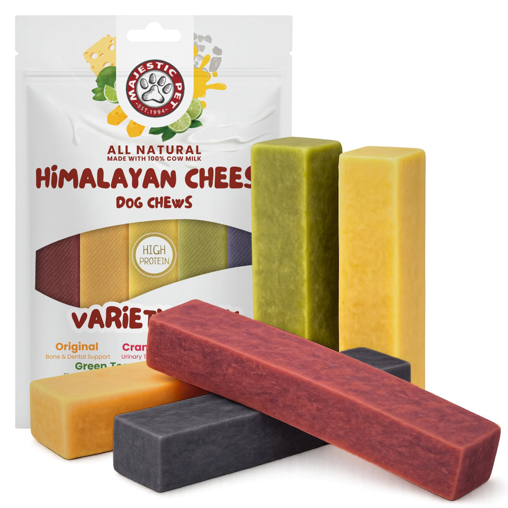 Majestic Pet Himalayan cheese chews collection for dogs during play and chew time