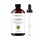 Majestic Pure citronella oil bottle in amber glass preserves purity and fragrance