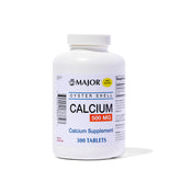 Major Oyster Shell Calcium 500mg tablet on white background supports daily bone health.