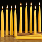 MAKALONE beeswax taper 8in dripless burns cleanly, ideal for quiet evenings.