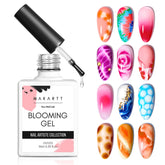 Makartt Blooming Gel watercolor effect creates soft blooms on nails.