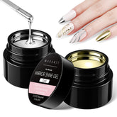 Makartt chrome nail polish silver close-up showing mirror finish for a futuristic manicure.