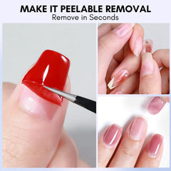 Makartt Clear base coat on nails swatch ready for peelable design.