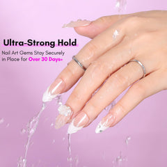 Makartt nail-art brush-pen enables clean, controlled glue application.